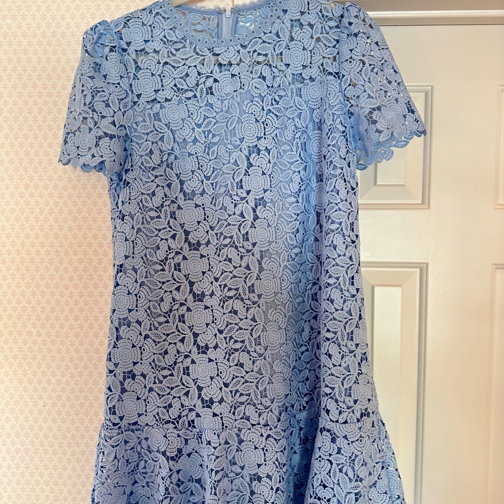 Blue Lace Midi Dress